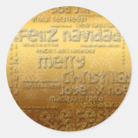Navidades internacionales de oro Navidad R Pegatin