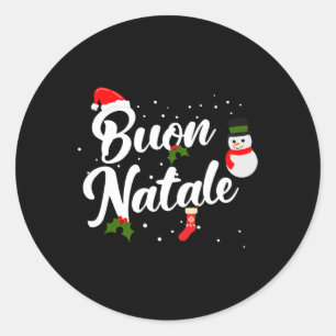 Pegatina Redonda Navidades italianos de Buon natale
