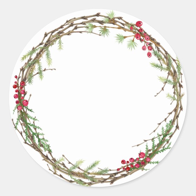 Pegatina Redonda Navidades Jam Canning Rustic Homemade Mason Jar (Anverso)