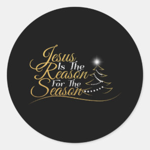 Pegatina Redonda Navidades Jesús es la razón de la temporada