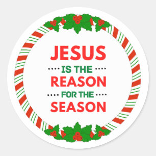Pegatina Redonda Navidades Jesús es la razón de la temporada
