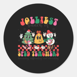 Pegatina Redonda Navidades Joldest Bunch De Maestros De Sped Cutan