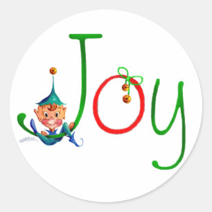 Pegatina Redonda NAVIDADES JOY por SHARON SHARPE