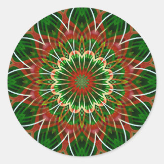 Pegatina Redonda Navidades kaleidoscope