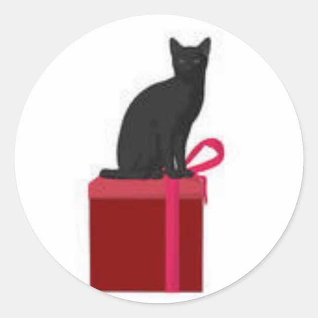 Pegatina Redonda Navidades Kitty (Anverso)