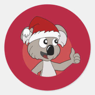Pegatina Redonda Navidades koala personalizado