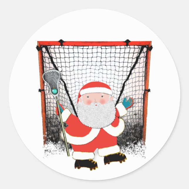 Pegatina Redonda Navidades Lacrosse (Anverso)