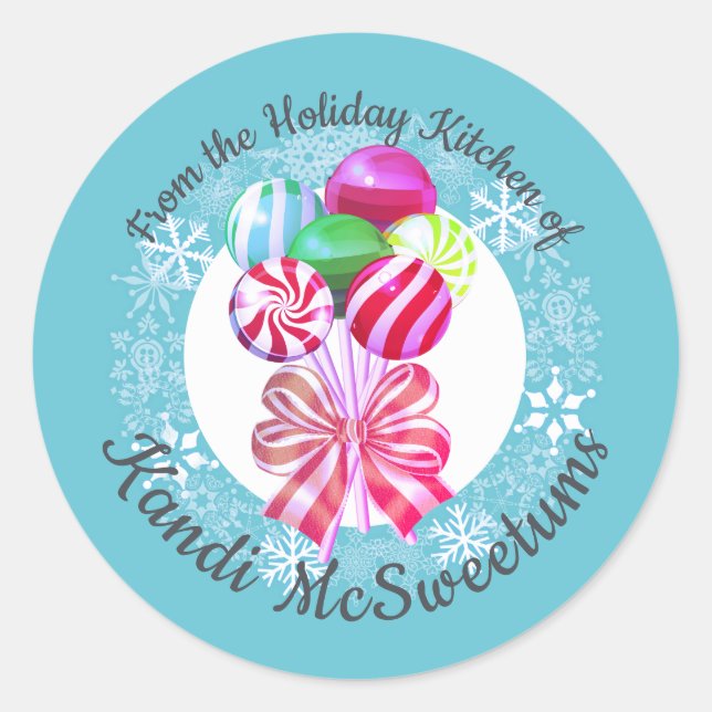 Pegatina Redonda Navidades langostas dulces de la cocina de (Anverso)