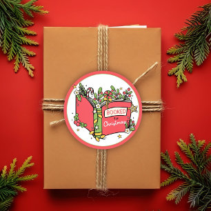Pegatina Redonda Navidades Libros leyendo