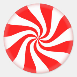 Pegatina Redonda Navidades lindos festín de candén de menta de ment