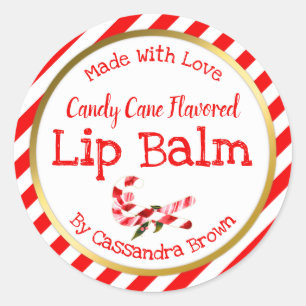 Pegatina Redonda Navidades Lip Balm Personalizable hecho a mano DIY