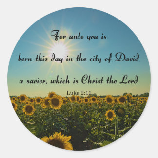 Pegatina Redonda Navidades, Lucas 2:11