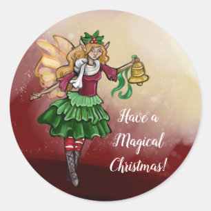 Pegatina Redonda Navidades mágicos Bell Fairy