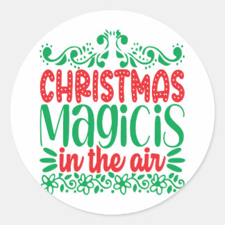 Pegatina Redonda Navidades mágicos en el aire