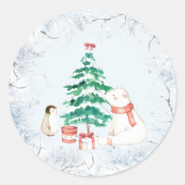 Pegatina Redonda Navidades malcriados y blancos