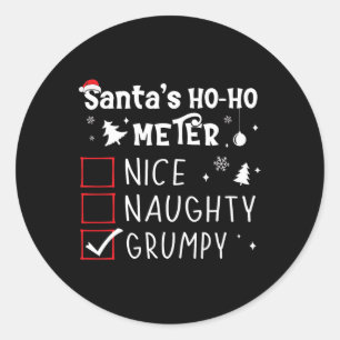 Pegatina Redonda Navidades malhumorados y malhumorados Lista Grumpy