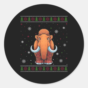 Pegatina Redonda Navidades mamut Sweater Men Mujeres Niños Xmas Fun