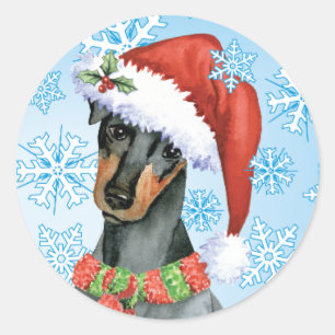 Pegatina Redonda Navidades Manchester Terrier