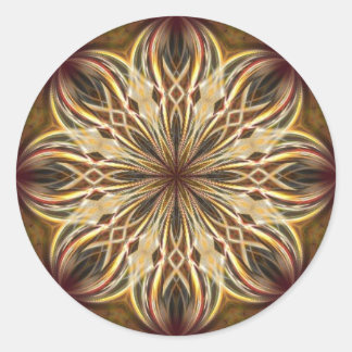 Pegatina Redonda Navidades maroon kaleidoscope