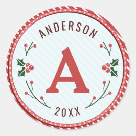 Pegatina Redonda Navidades Marquee Monogram Pegatinas