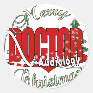 Pegatina Redonda NAVIDADES MÉDICO de AUDIOLOGÍA