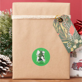 Pegatina Redonda Navidades Meowy