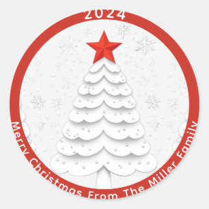 Pegatina Redonda Navidades minimalistas