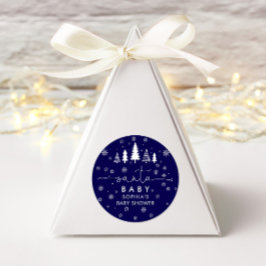 Pegatina Redonda Navidades minimalistas Baby Shower