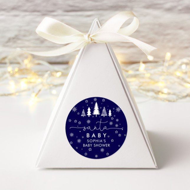 Pegatina Redonda Navidades minimalistas Baby Shower (Subido por el creador)