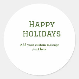 Pegatina Redonda Navidades mínimos de vacaciones felices verdes