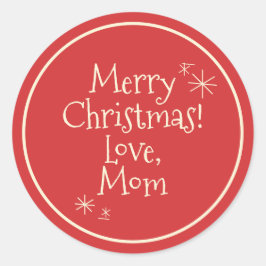 Pegatina Redonda Navidades modernos de mediados del siglo XX regalo