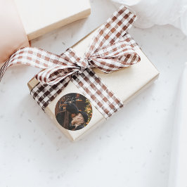 Pegatina Redonda Navidades modernos de moda | Foto Romántica Pareja