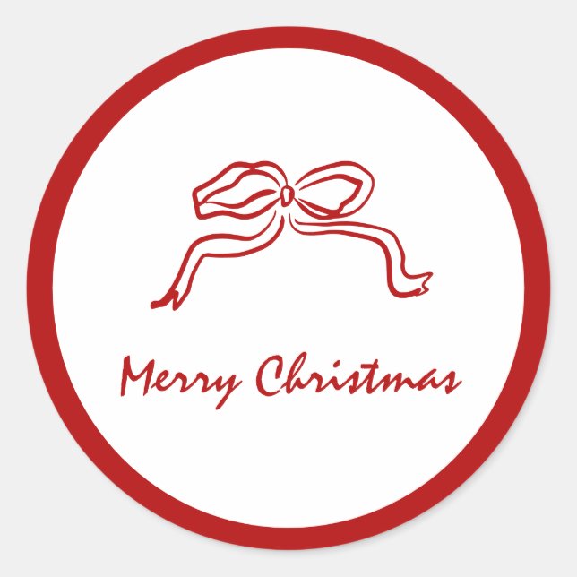Pegatina Redonda Navidades modernos de Red Knot (Anverso)