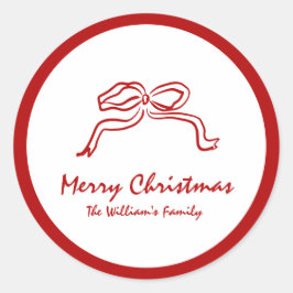 Pegatina Redonda Navidades modernos de Red Knot