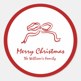 Pegatina Redonda Navidades modernos de Red Knot