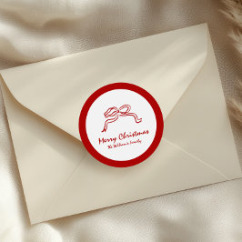 Pegatina Redonda Navidades modernos de Red Knot