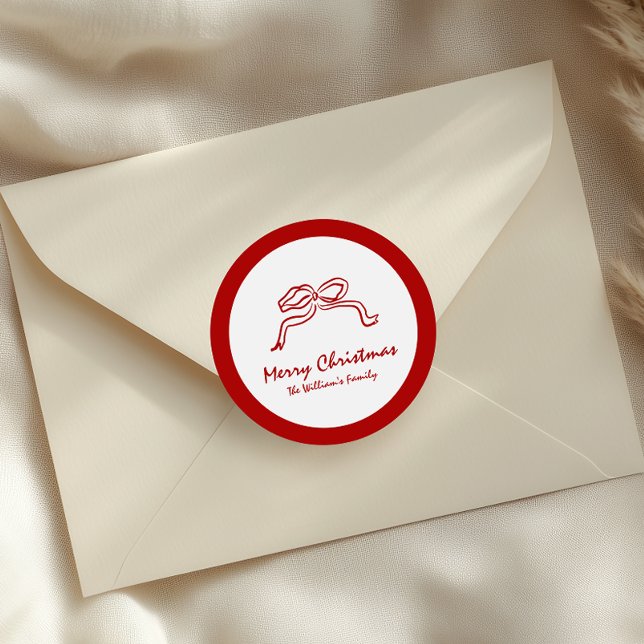 Pegatina Redonda Navidades modernos de Red Knot (Subido por el creador)