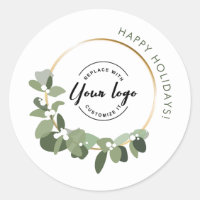 Navidades modernos logo de Wreath Personalizado Fe