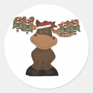 Pegatina Redonda Navidades Moose