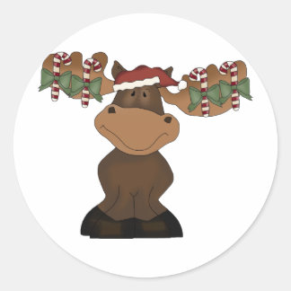 Pegatina Redonda Navidades Moose