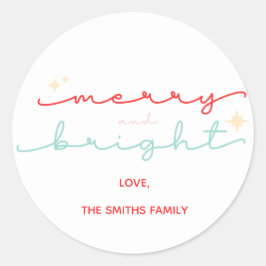 Pegatina Redonda Navidades moro y rojo rosa brillante