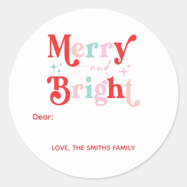 Pegatina Redonda Navidades moro y rojo rosa brillante (Anverso)