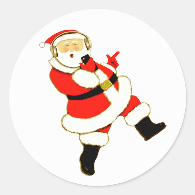 Pegatina Redonda Navidades Music Lover (Anverso)