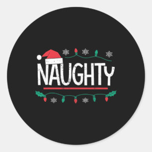 Pegatina Redonda Navidades Naughty Nice Mateo Divertidas Noches Par