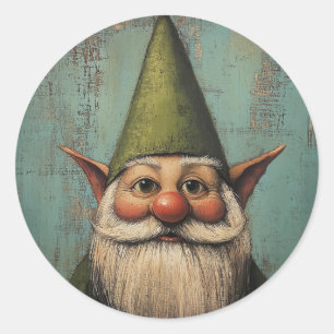Pegatina Redonda Navidades Nisse - Arte tradicional de vacaciones n