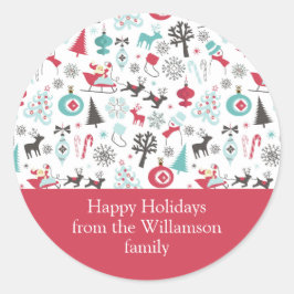 Pegatina Redonda Navidades Nordic Muted
