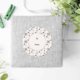 Pegatina Redonda Navidades nórdicos de vida silvestre Winter Nature