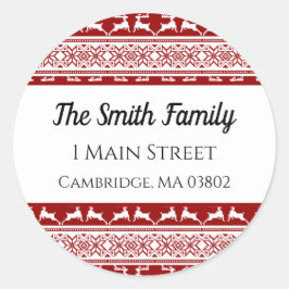 Pegatina Redonda Navidades nórdicos Dirección de renos escandinavos