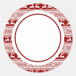 Pegatina Redonda Navidades nórdicos renos escandinavos