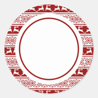 Pegatina Redonda Navidades nórdicos renos escandinavos